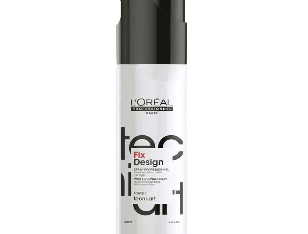 L’Oréal Professionnel Tecni.Art Fix Design Spray 200ml – professional high-hold finishing spray for long-lasting styles, shine, and precision styling.
